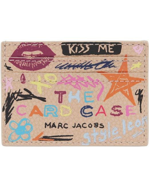 Marc Jacobs Pink 'The Punk Scribble' Card Holder