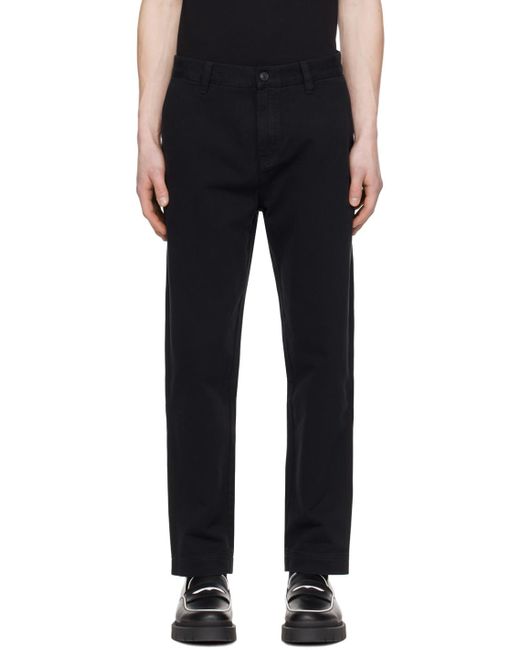 HUGO Black Tapered-fit Trousers for men