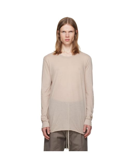 Rick Owens Natural Taupe Tower Basic Ls T-Shirt for men