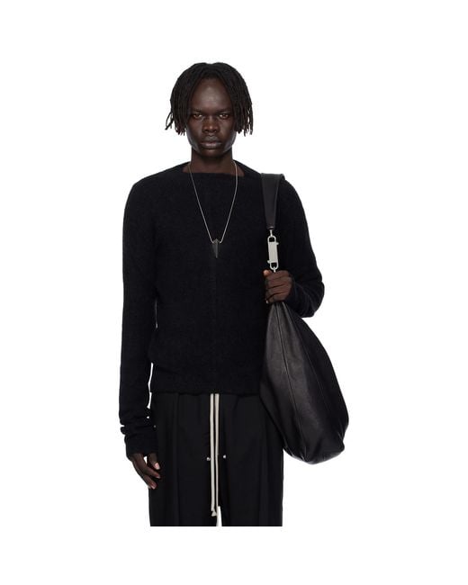 Rick Owens Black Concordians Headon Pull Sweater for men