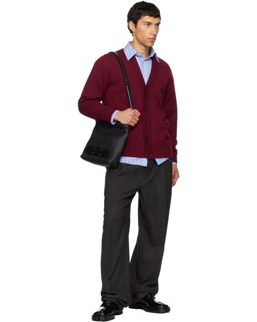 メンズ Maison Margiela ブラック スモール Soft 5Ac Drawstring バッグ Black