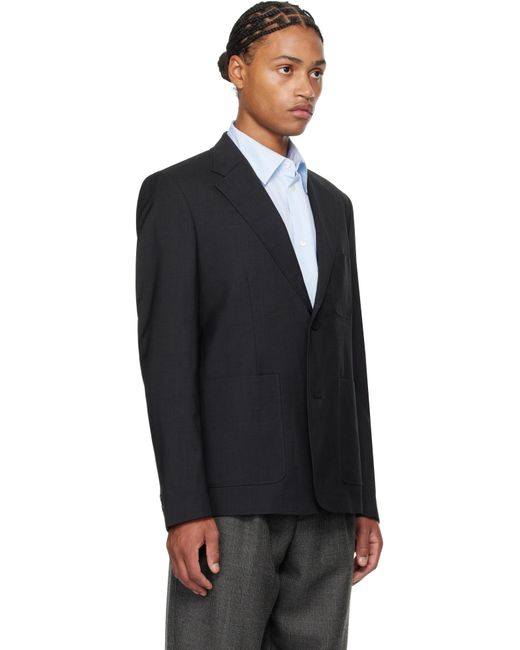 mfpen Black Patch Pocket Blazer for men