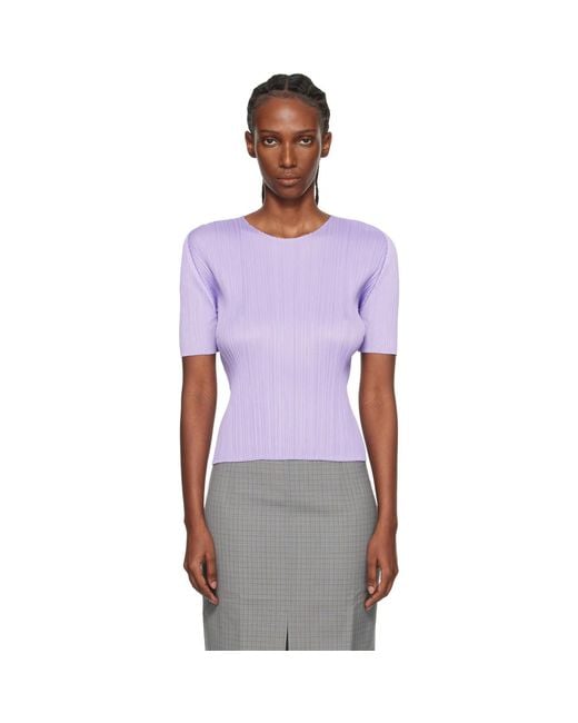 Pleats Please Issey Miyake Purple Monthly Colors April T-Shirt