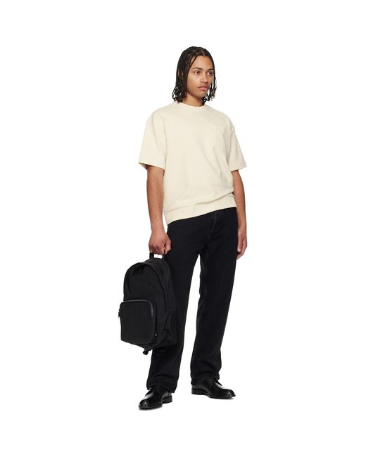 Boss Black Coated Canvas Backpack for men