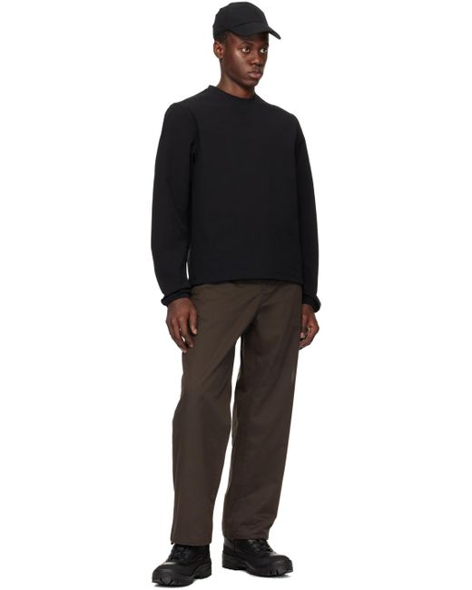 Pantalon brun à ceinture repliée GR10K pour homme en coloris Black