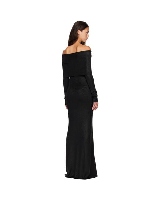 Balenciaga Black Off-Shoulder Maxi Dress