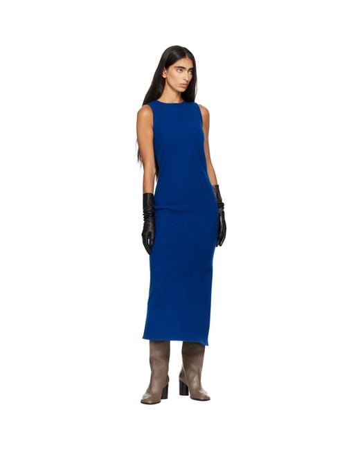 Rier Blue Fleece Midi Dress