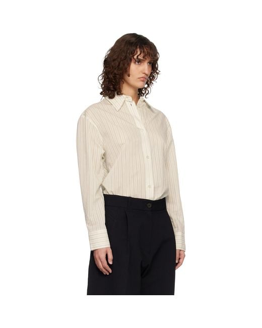 Studio Nicholson Black Off- Classic Oversized Sheer Shirt