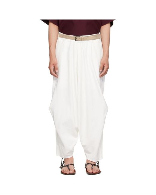 Hed Mayner White Off- Embroidered Sweatpants for men