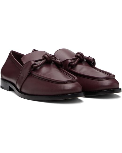 Bottega Veneta Black Burgundy Astaire Loafers for men