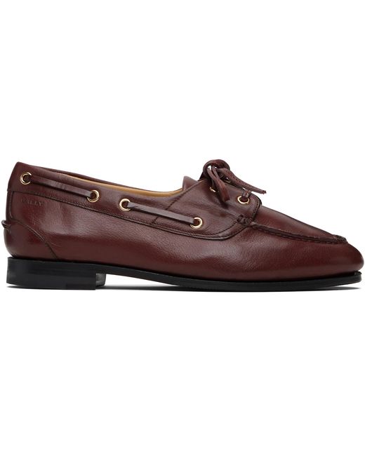 Bally Purple Burgundy Plume Loafers