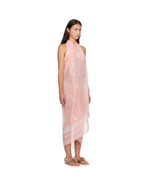 Balmain Pink Printed Silk Cover-Up