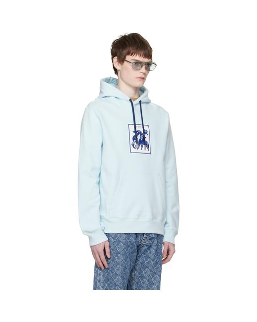 Lanvin Blue Lunar Year Horse Hoodie for men