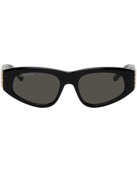 Balenciaga Black Oval Sunglasses for Men Lyst