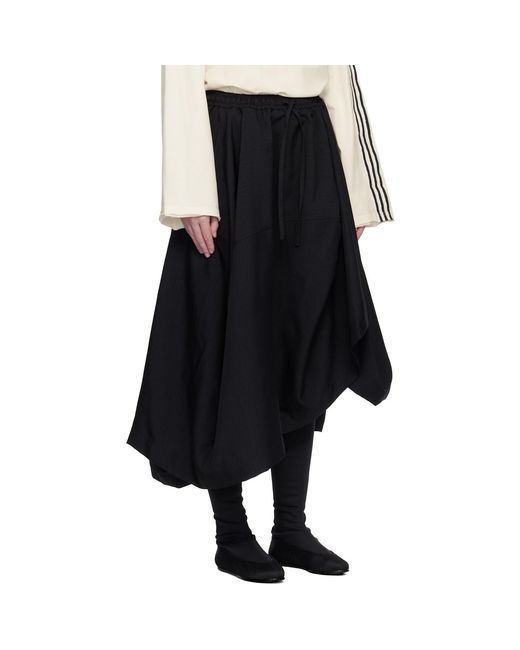 Y-3 Black Sport Uniform Midi Skirt