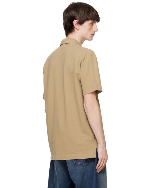 Maison Kitsuné Blue Khaki Bold Fox Head Patch Comfort Polo for men