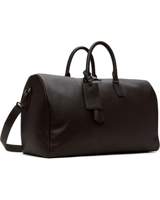 メンズ Boss ブラウン Beckhamエディション Holdall グレインレザー ダッフルバッグ Black