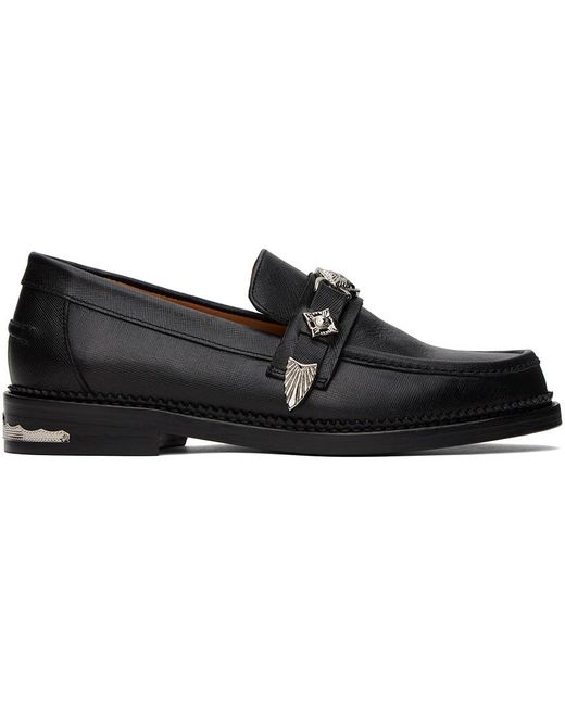 Toga Virilis Black Ssense Exclusive Saffiano Loafers for men