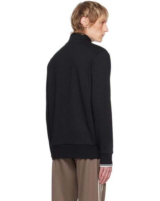 Fred Perry Black Half-Zip Sweatshirt for men