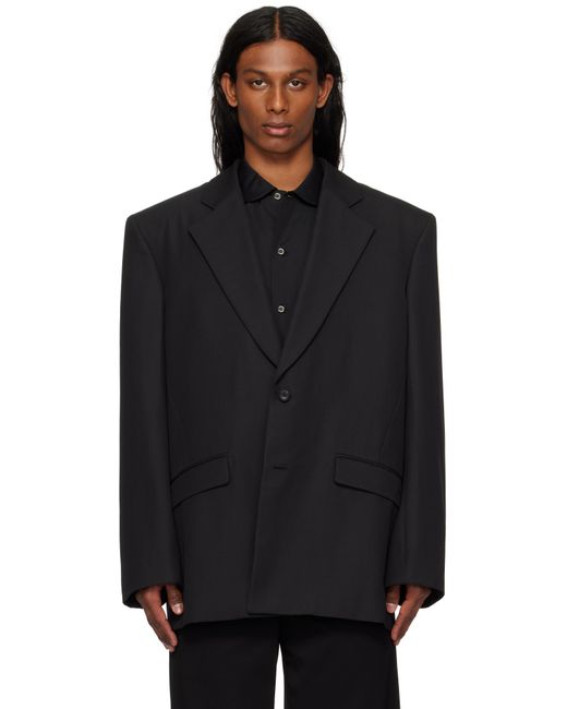 Louis-Gabriel Nouchi Black Single-Breasted Oversized Blazer for men