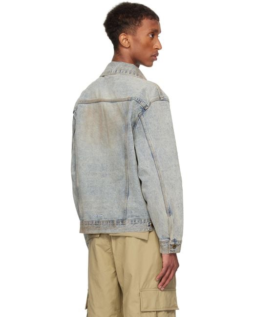 we11done Blue Washed Denim Jacket for men