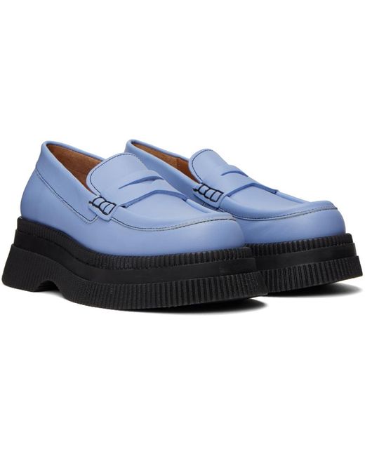 Ganni Black Blue Wallaby Creepers Loafers
