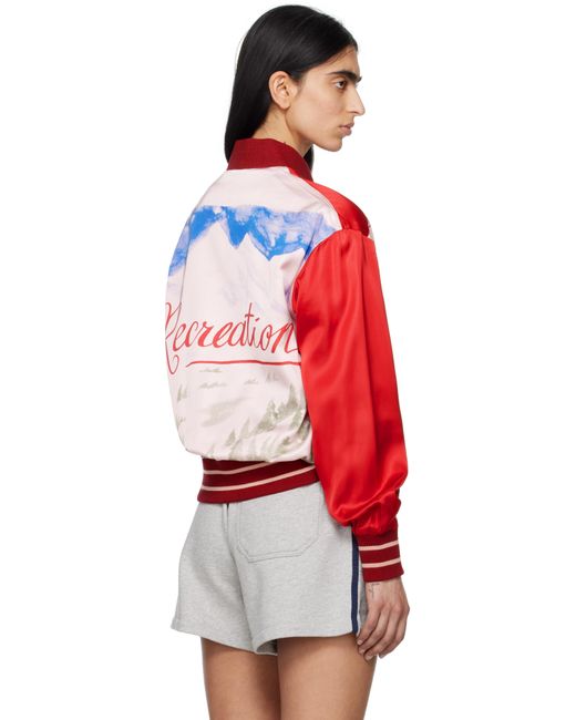 【関税込み】Bode レッド＆ピンク Postcard Rally ジャケット Bode: Red & Pink Postcard Rally Jacket | SSENSE