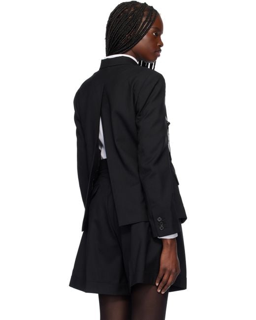 Noir Kei Ninomiya ブラック ウール オックスフォード テーラードジャケット Black