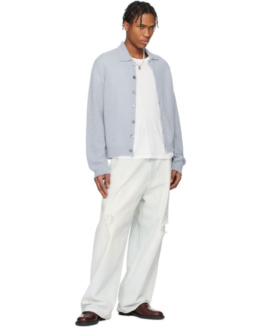 メンズ Emanuele Bicocchi シルバー Arabesque Skull Medium パールネックレス White