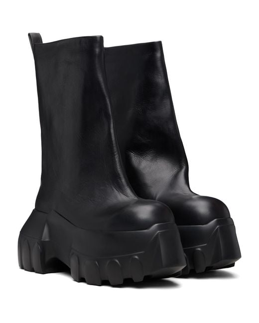 Rick Owens Black Temple Flared Mega Tractor Boots for men