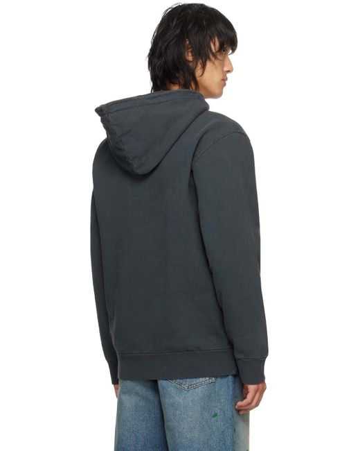 Palm Angels Black Gray City Washed Hoodie for men