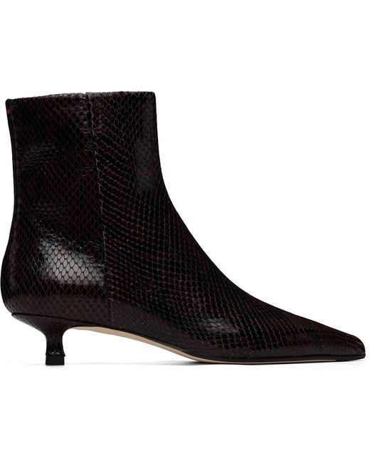 Aeyde Black Burgundy Sofie Leather Ankle Boots