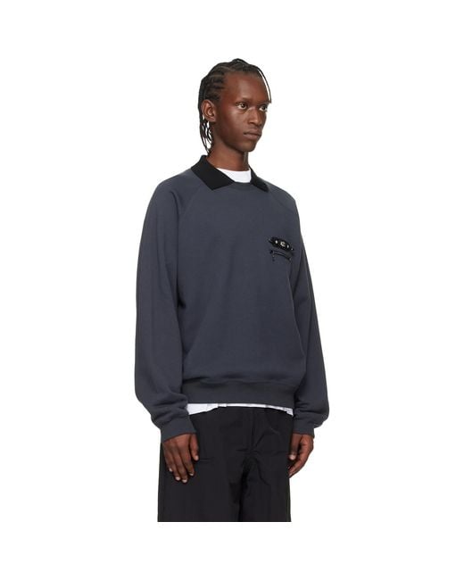 Toga Virilis Blue Polo Collar Sweatshirt for men
