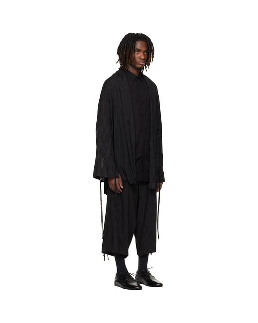 Yohji Yamamoto Black Thin Stripe Jacket for men
