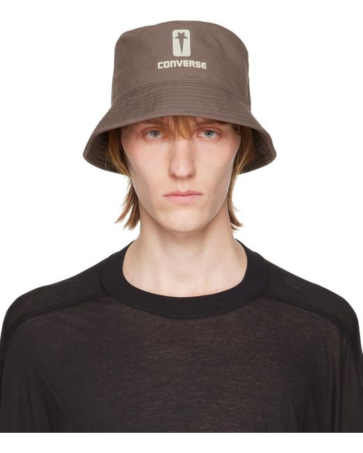 Rick Owens Black Gray Converse Edition Bucket Hat for men