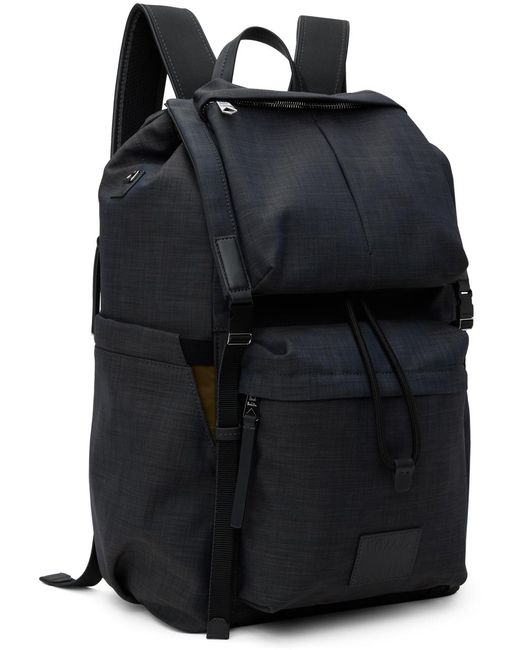 Paul Smith Black Gray Flap Backpack for men