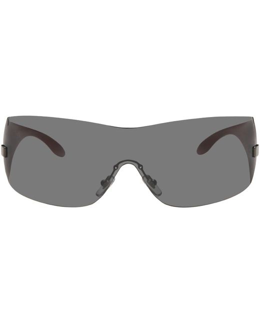 Versace Gray Wraparound Sunglasses for men