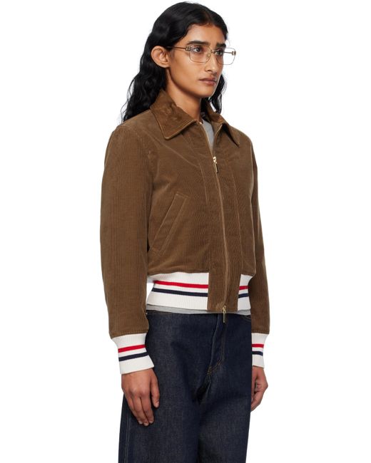 Thom Browne Multicolor Wale Corduroy Cropped Down Flight Jacket