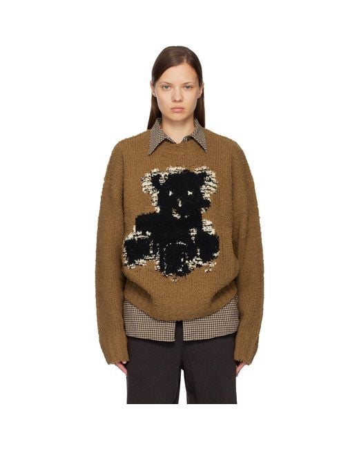 Acne Black Tan Crewneck Sweater