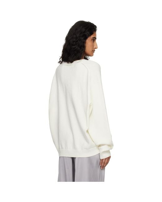 Skims White 'Sweater Knits' Pullover V-Neck Sweater