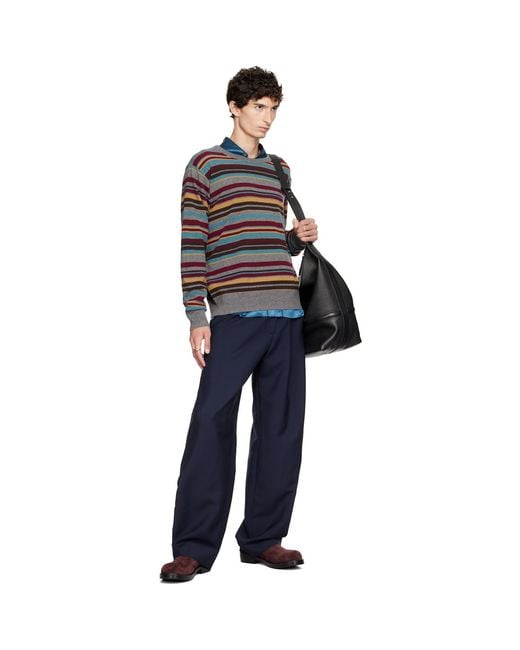Dries Van Noten Black Striped Sweater for men
