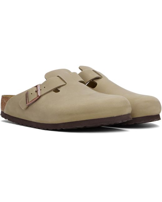 メンズ Birkenstock ブラウン Boston レギュラー オイルレザー クロッグ Black