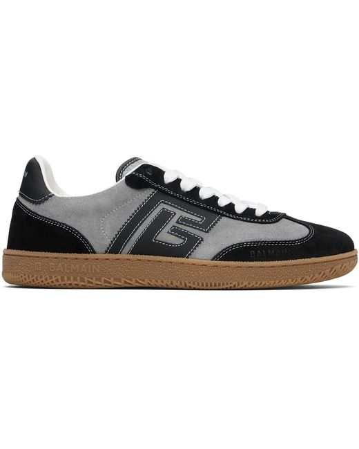 Balmain Black Suede Swan' Sneakers for men