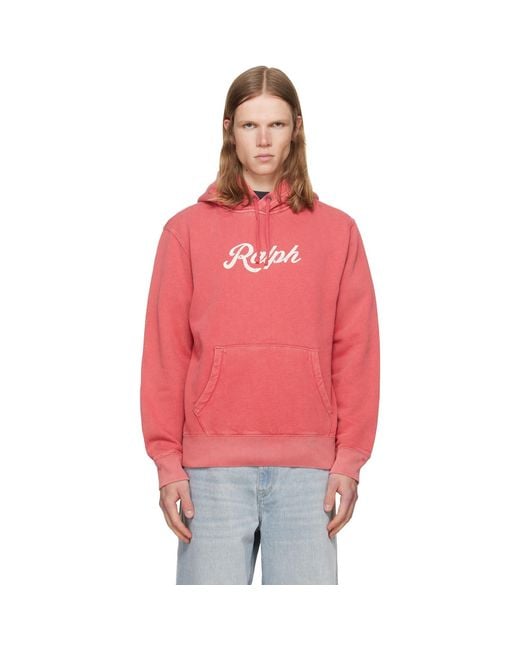 Polo Ralph Lauren Red Printed Logo Hoodie for men