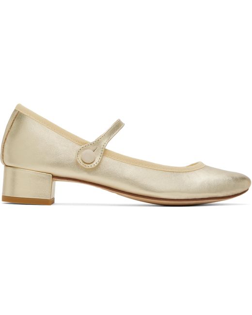Repetto ゴールド Rose メリージェーン ヒール Black