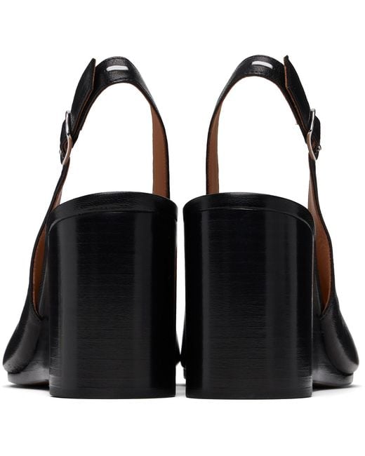 Maison Margiela Black Tabi Wedge Slingback Heels
