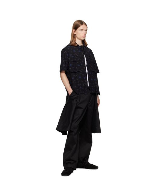 Sacai Black Cotton Chino Trousers for men