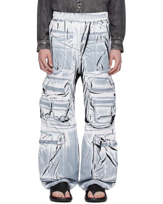 DIESEL Multicolor Blue & White P-garcia Cargo Pants for men