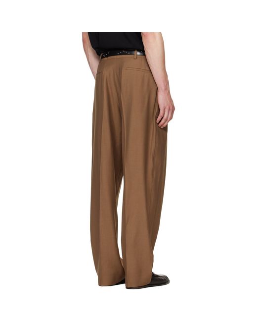 Paul Smith Brown Pleated Wool Trousers for men