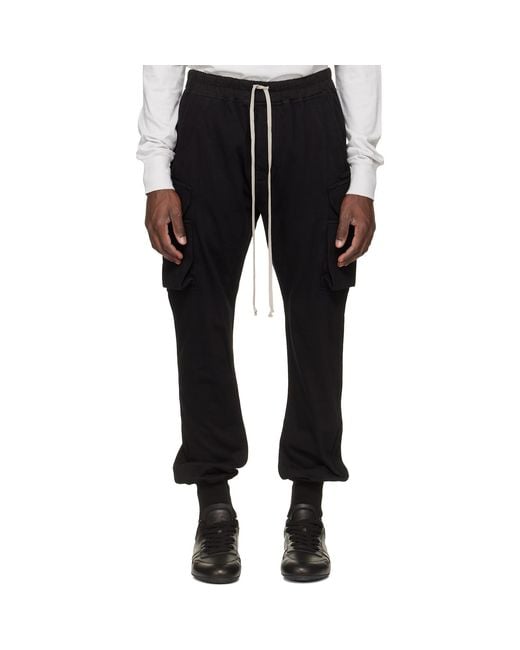 Rick Owens Black Temple Mastodon Cut Sweatpants for men